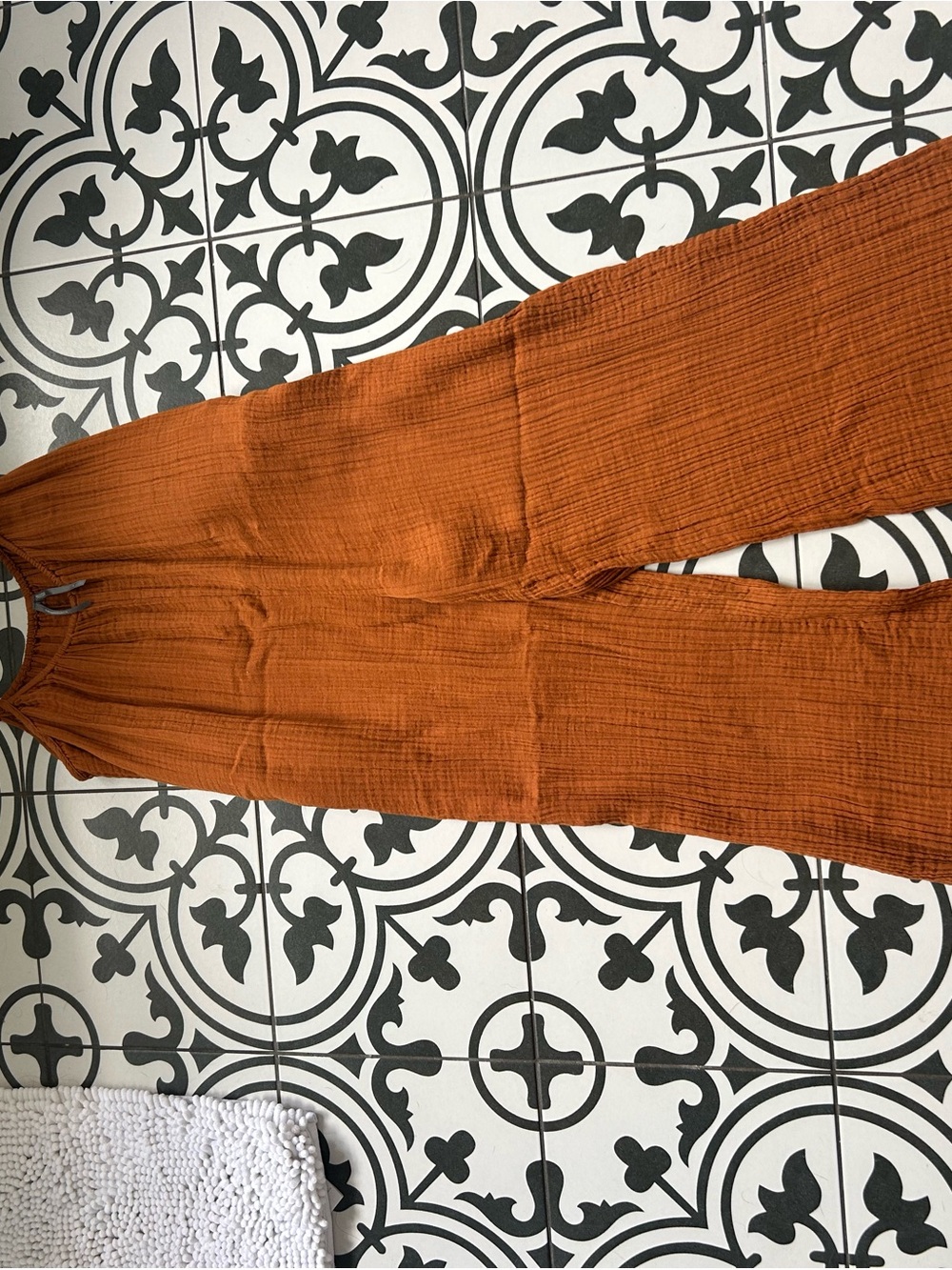 Anthropologie gauzy wide leg pant suit with bandeau top